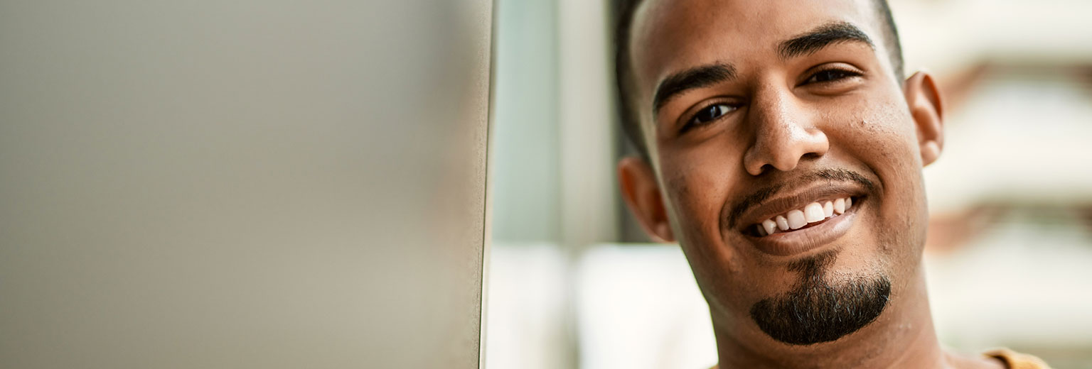 Man smiling after Porcelain Fixed Bridges